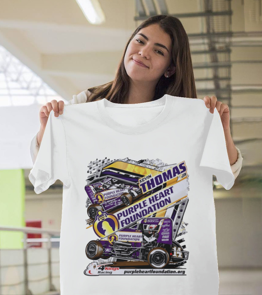 Kevin Thomas Jr Purple Heart Foundation Sprint Car 4 Kings Racing T-Shirt