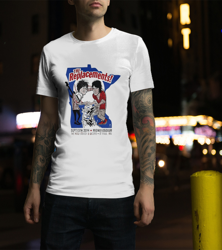 The Replacements Midway Stadium Concert Sept 13 2014 Featuring The Hold Steady Lucero St Paul MN T-Shirt