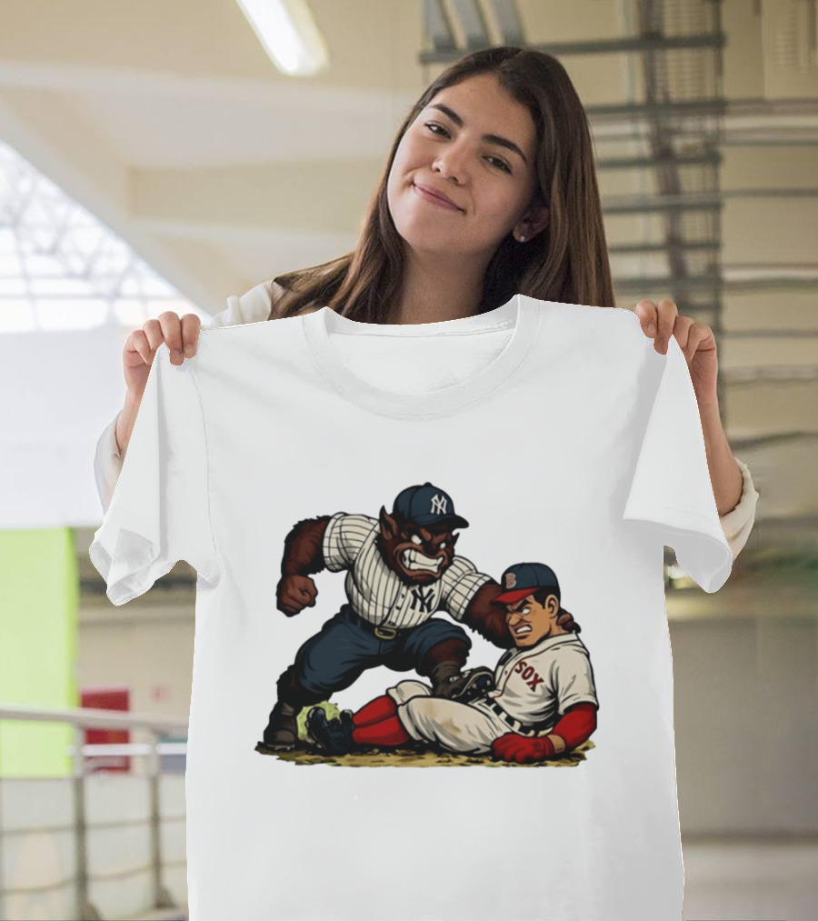 New York Yankees Werewolf Vs Boston Red Sox Player Showdown T-Shirt