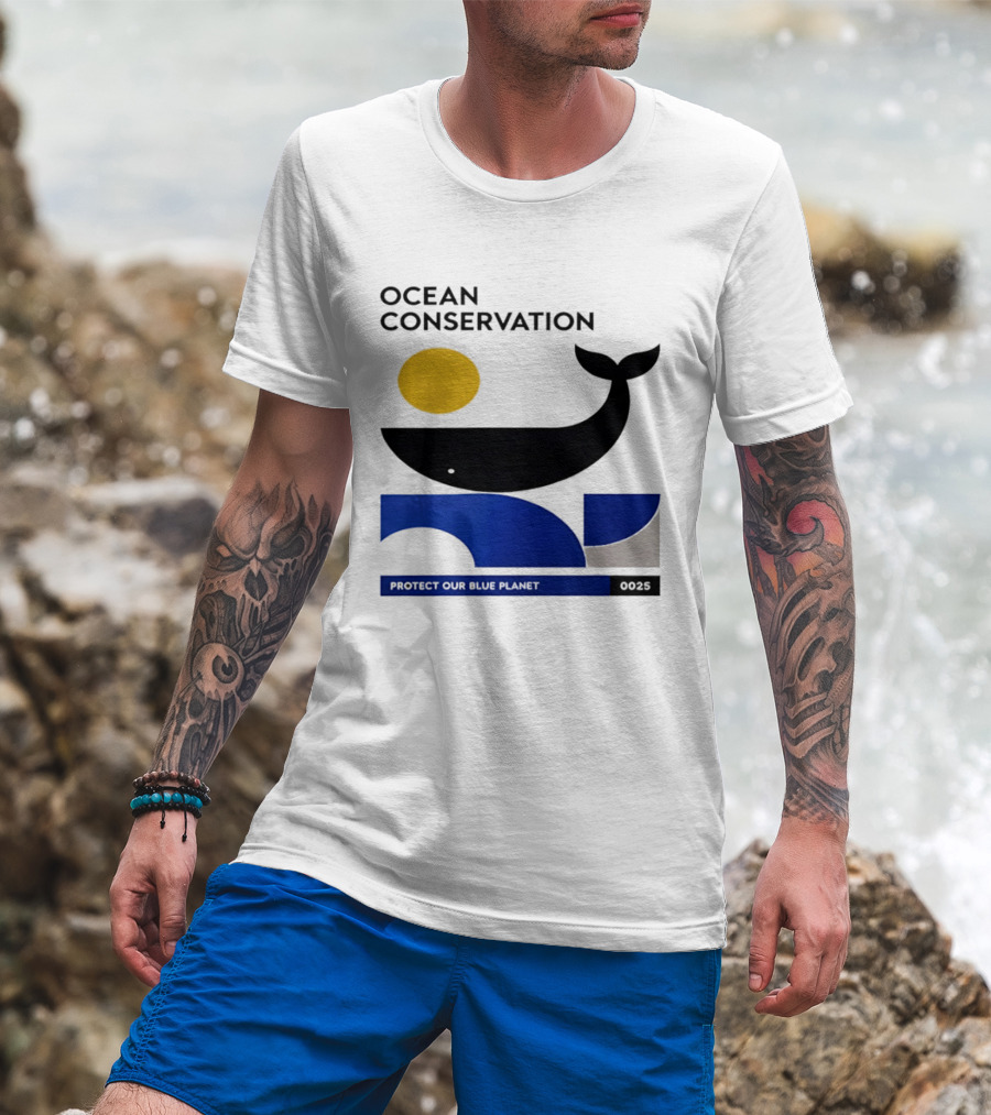 Ocean Conservation Whale Graphic Protect Our Blue Planet T-Shirt