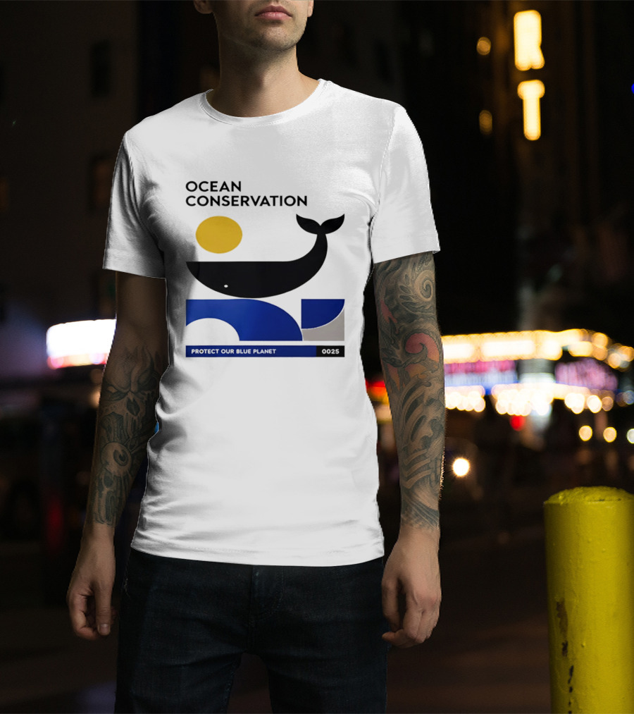 Ocean Conservation Whale Graphic Protect Our Blue Planet T-Shirt