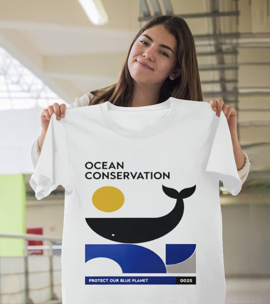 Ocean Conservation Whale Graphic Protect Our Blue Planet T-Shirt