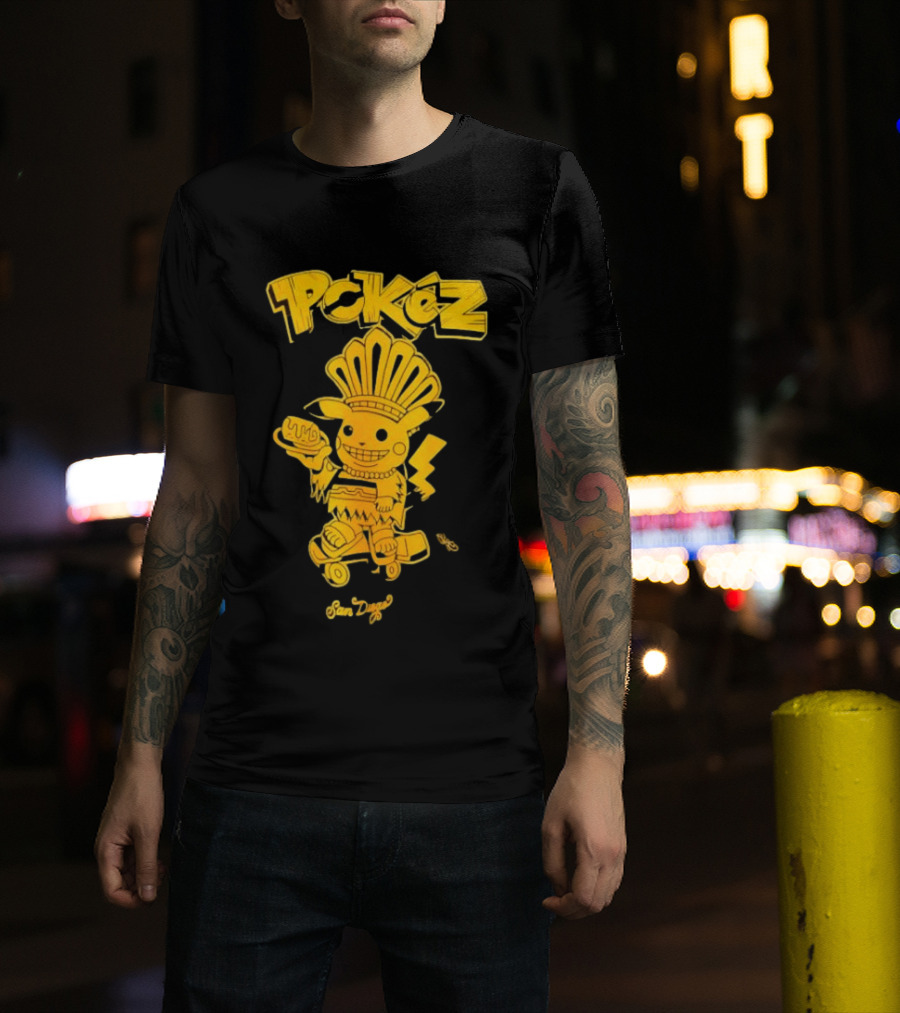 Pikachu Pokez San Diego Skateboard Taco Fun T-Shirt