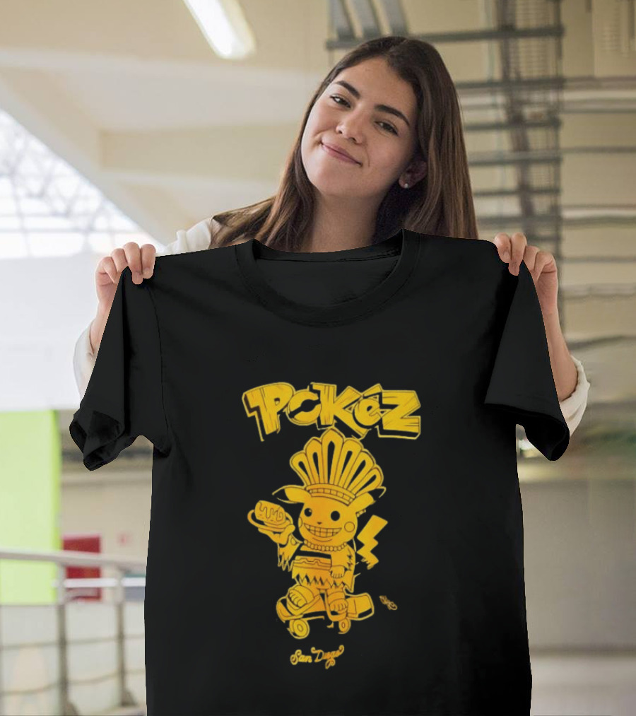 Pikachu Pokez San Diego Skateboard Taco Fun T-Shirt