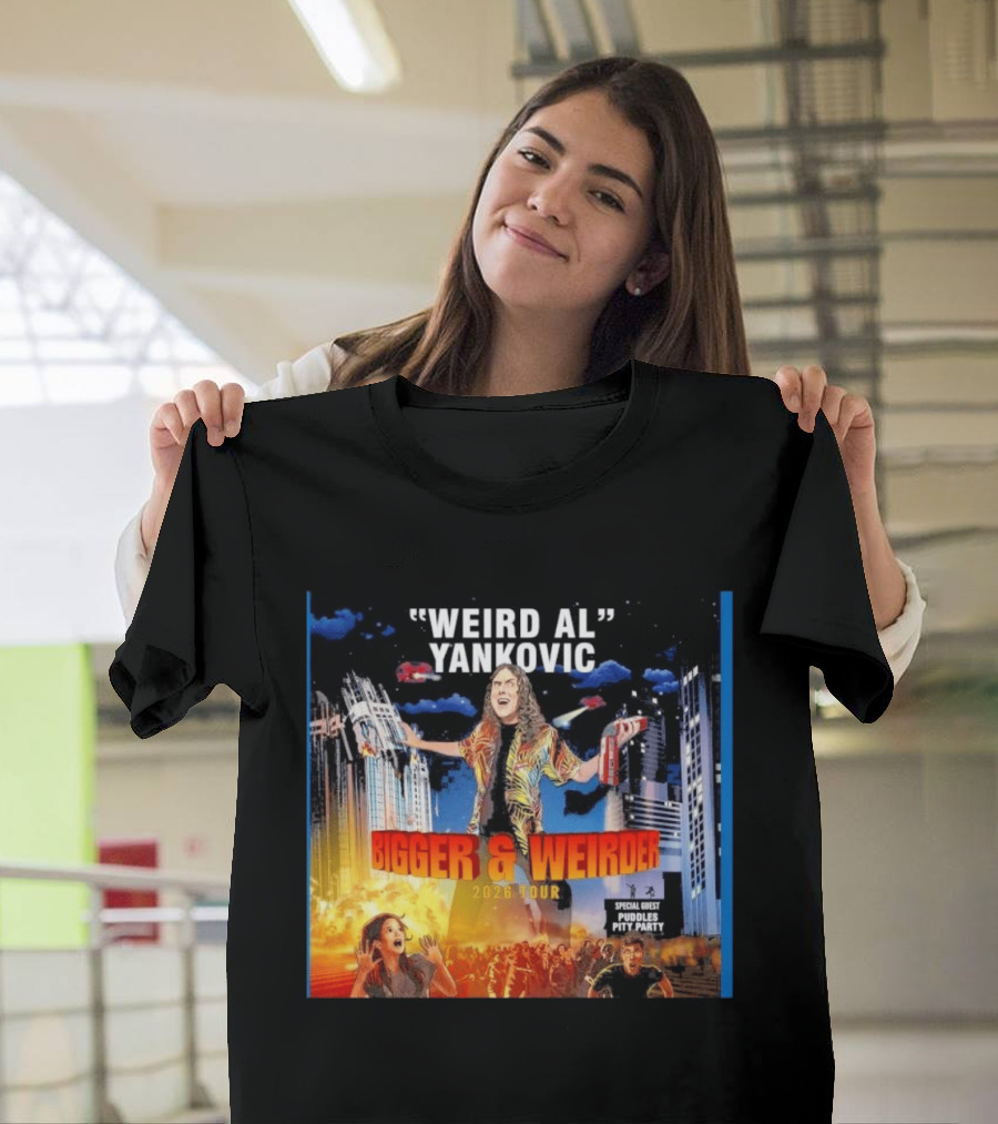 Weird Al Yankovic Bigger & Weirder 2026 Tour Special Guest Puddles Pity Party T-Shirt
