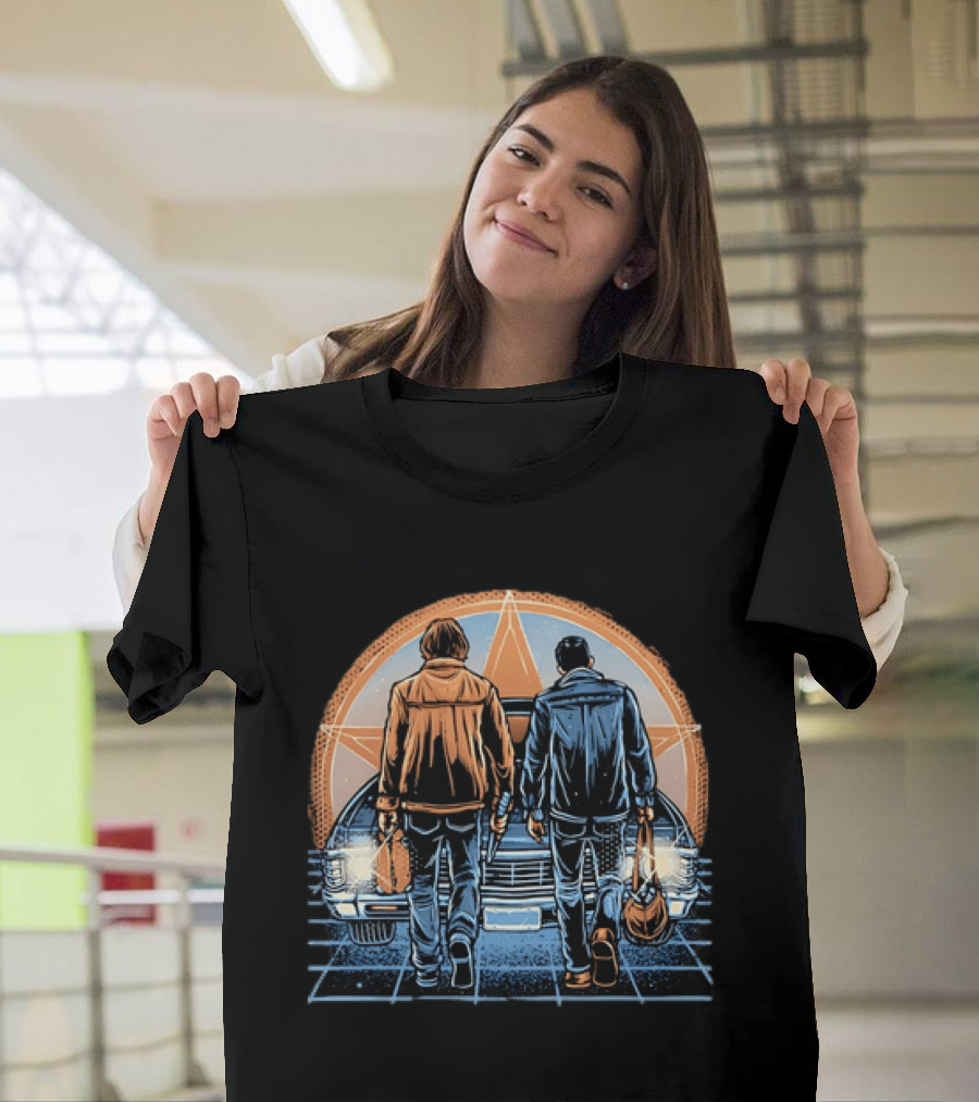 Sam And Dean Winchester Impala Star Supernatural T-Shirt
