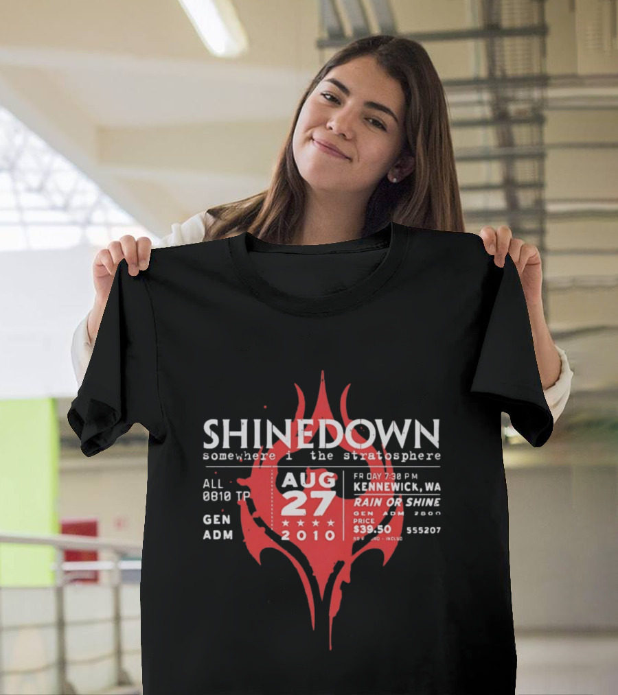 Shinedown Somewhere In The Stratosphere Kennewick Concert August 27 2010 General Admission T-Shirt