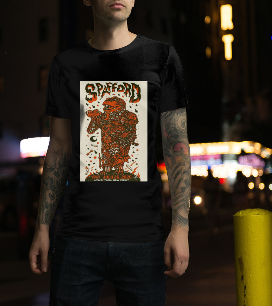 Spafford Asbury Park New Jersey Concert July 26 2026 Skeleton Spacesuit T-Shirt