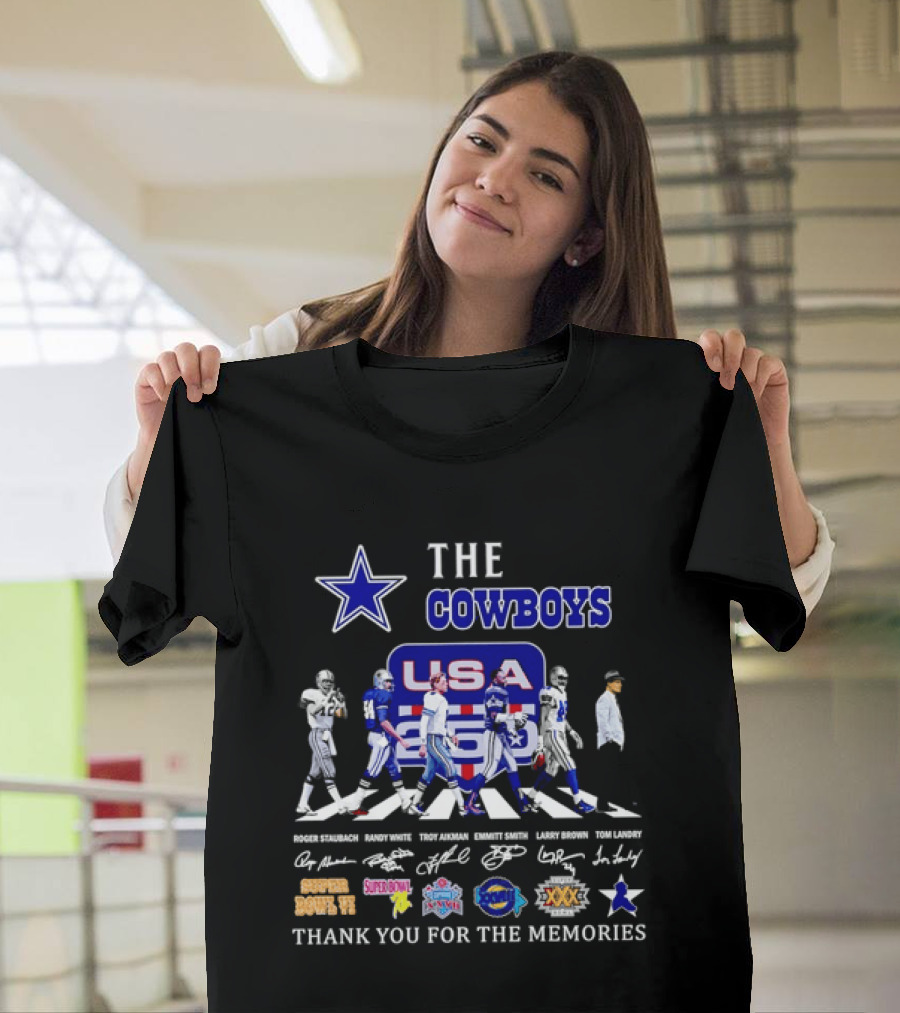 The Dallas Cowboys USA Abbey Road Super Bowl Thank You For The Memories T-Shirt