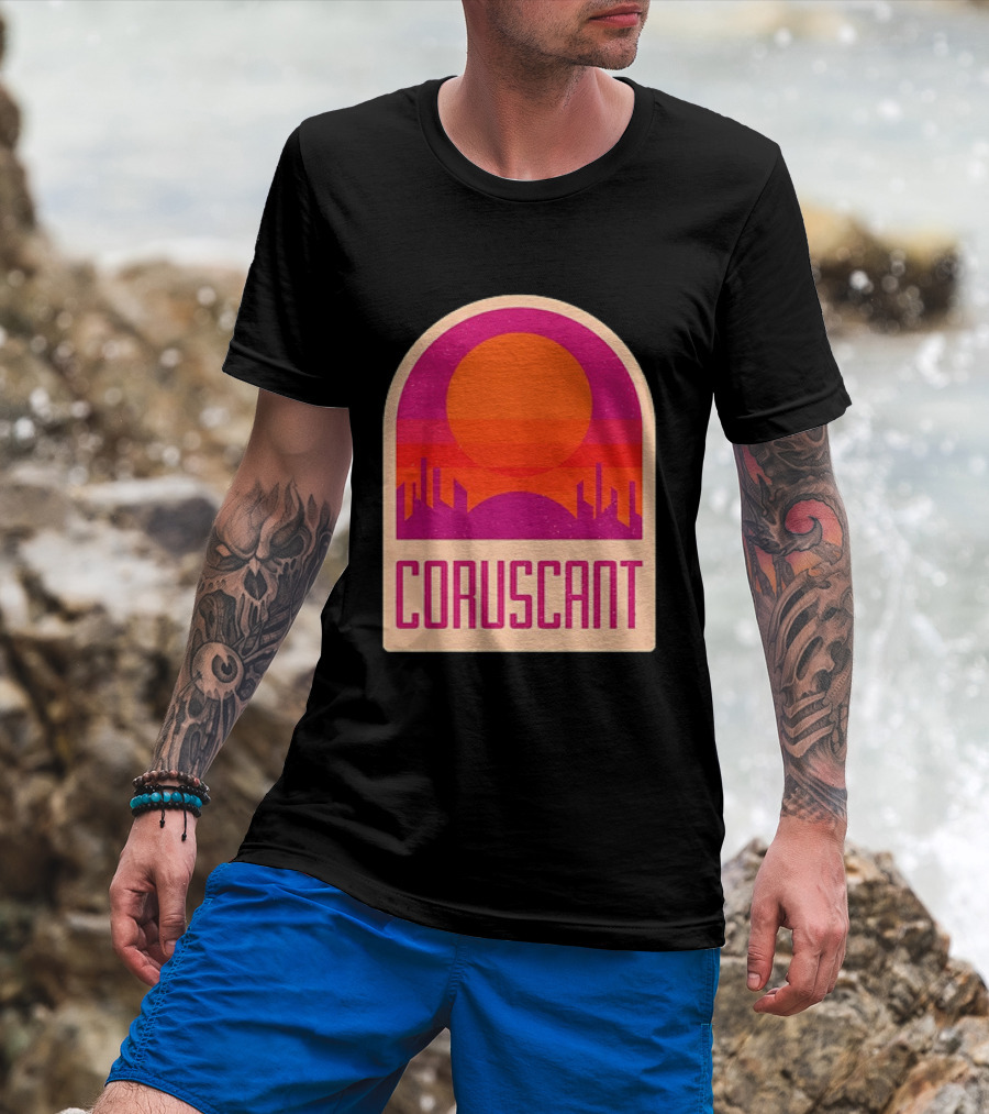 Coruscant Cityscape Star Wars Sci Fi Sunset Scene T-Shirt