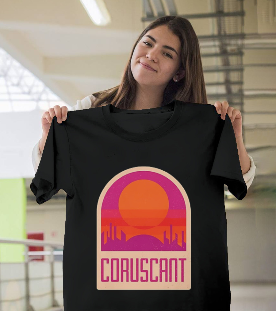 Coruscant Cityscape Star Wars Sci Fi Sunset Scene T-Shirt