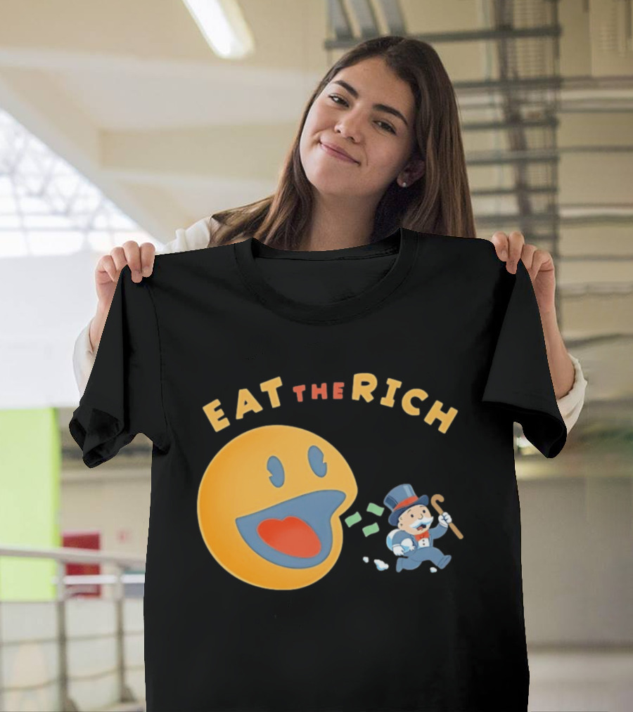 Eat The Rich Monopoly Man Pac Man Capitalism T-Shirt