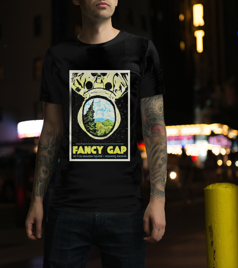Fancy Gap 09.17.26 Grandin Theater Roanoke Virginia Astronaut Scenic Vista T-Shirt