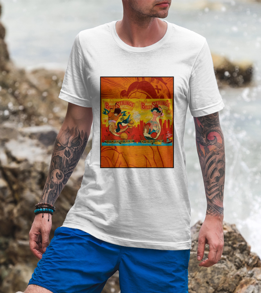 Billy Strings Greatest Show Of All Time Boxing Panels Playful Cartoon T-Shirt