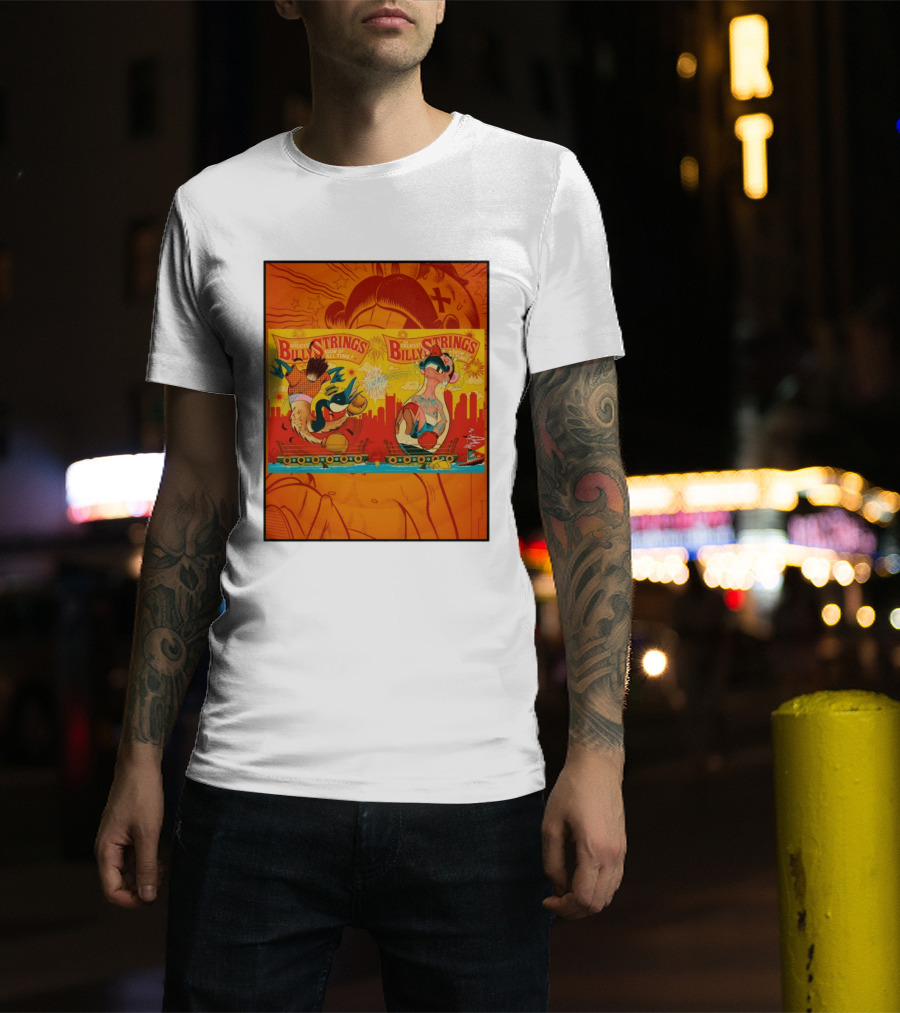 Billy Strings Greatest Show Of All Time Boxing Panels Playful Cartoon T-Shirt