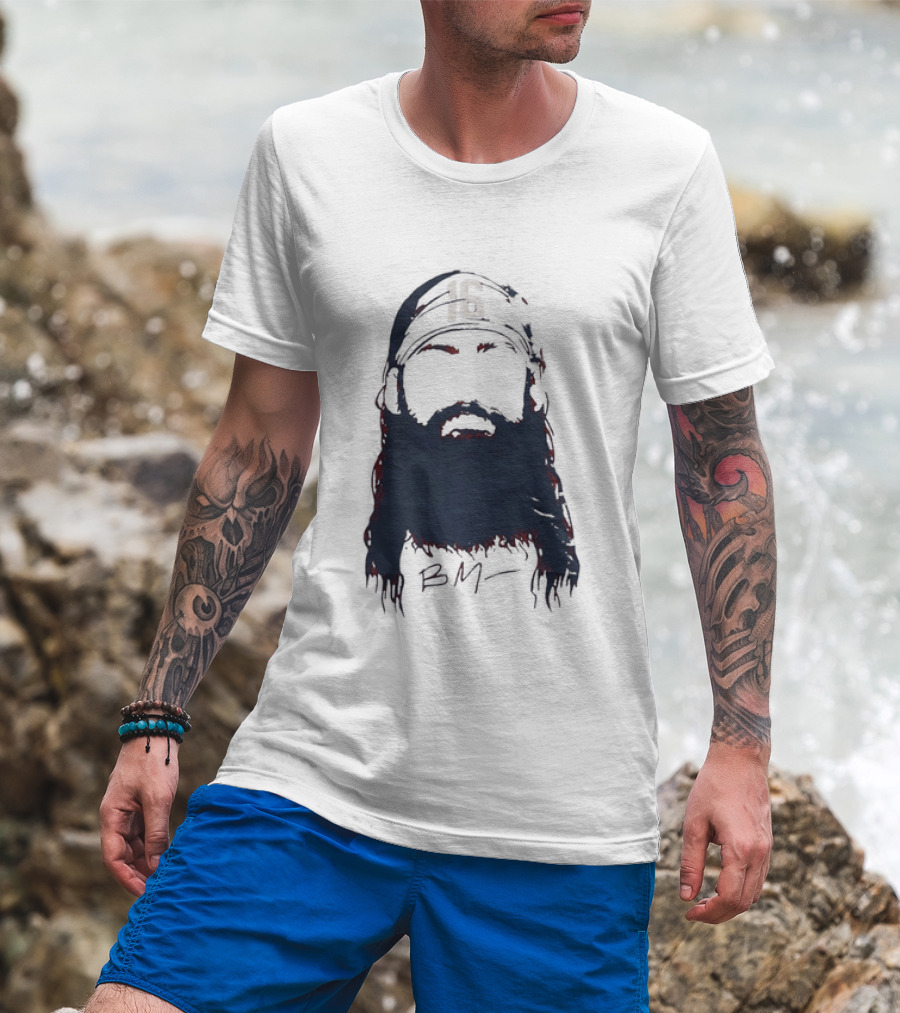 Brandon Marsh 16 Philadelphia Phillies Beard Silhouette BM Cap T-Shirt