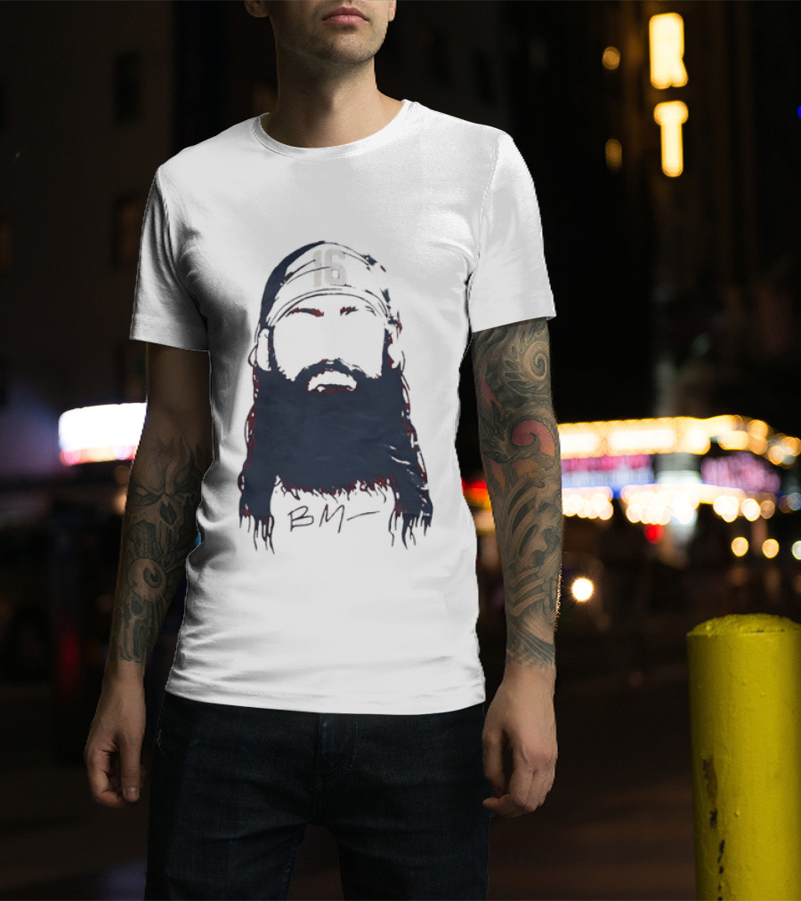 Brandon Marsh 16 Philadelphia Phillies Beard Silhouette BM Cap T-Shirt