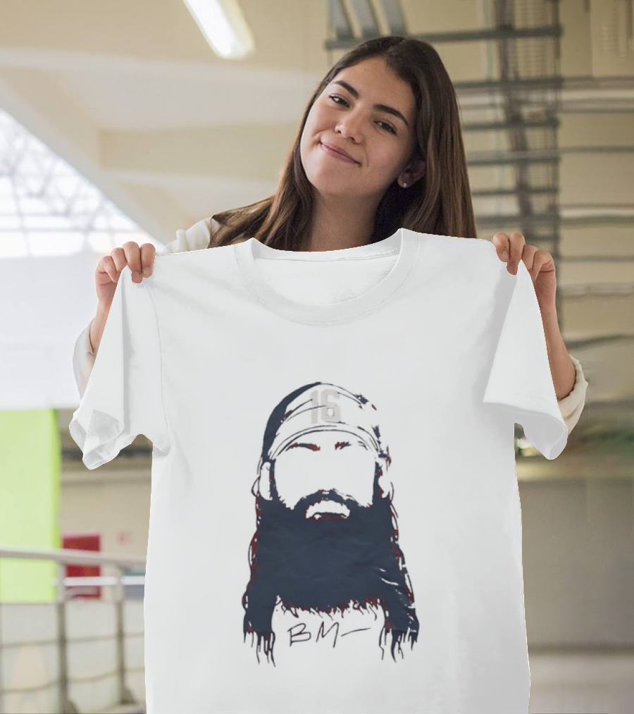 Brandon Marsh 16 Philadelphia Phillies Beard Silhouette BM Cap T-Shirt
