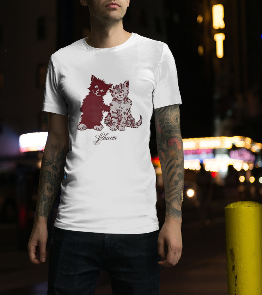 Charm Kittens Cats Hugging T-Shirt