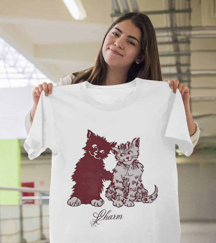 Charm Kittens Cats Hugging T-Shirt