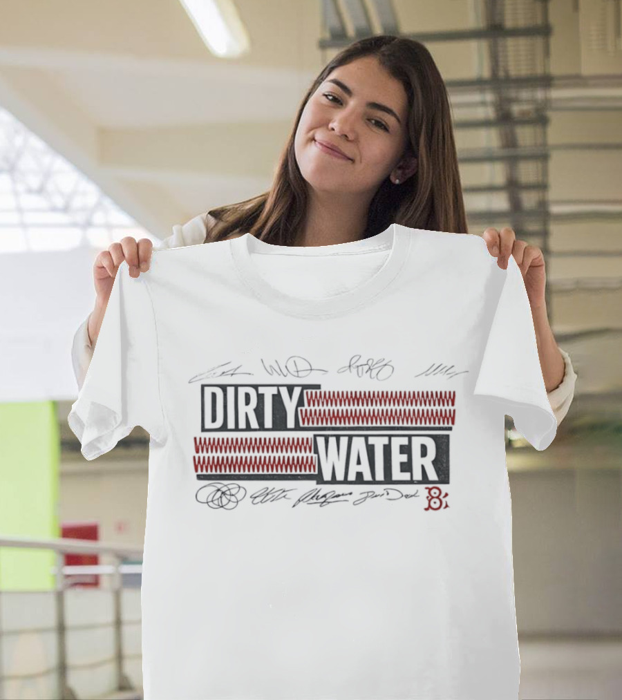 Dirty Water Boston Red Sox Fenway Park Autograph Baseball Stitching Red Sox Player Signatures T-Shirt