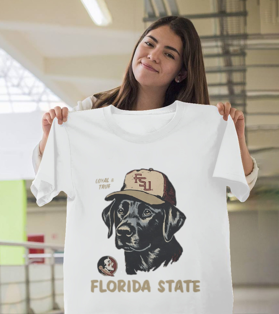 Florida State Loyal And True Labrador Retriever FSU Hat Fan Gear T-Shirt