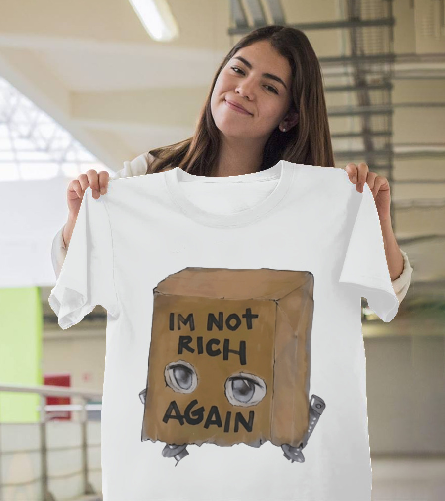 I'm Not Rich Again Paper Bag Anime Eyes T-Shirt