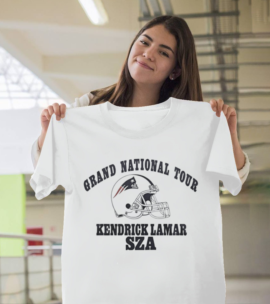 Grand National Tour Kendrick Lamar SZA New England Patriots Helmet T-Shirt