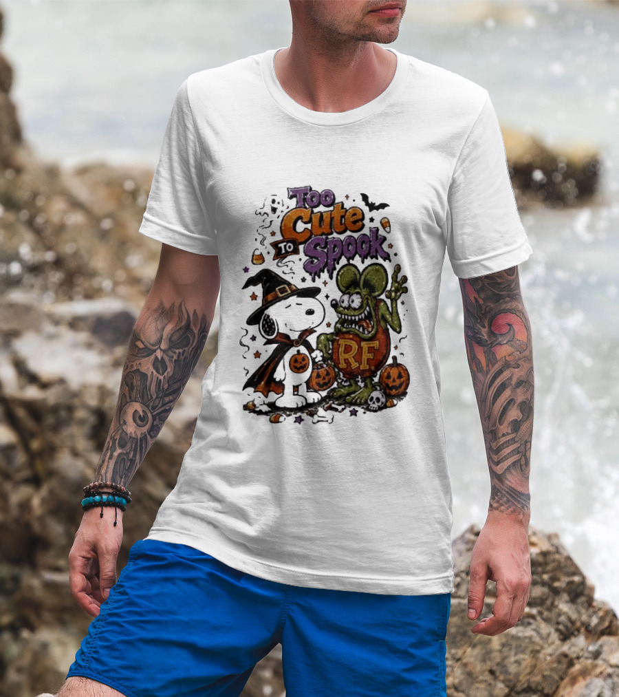 Too Cute To Spook Peanuts Snoopy X Rat Fink Halloween T-Shirt