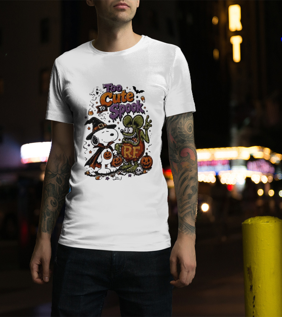 Too Cute To Spook Peanuts Snoopy X Rat Fink Halloween T-Shirt