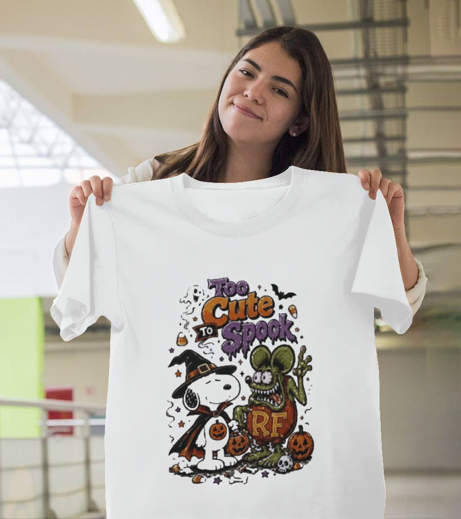 Too Cute To Spook Peanuts Snoopy X Rat Fink Halloween T-Shirt