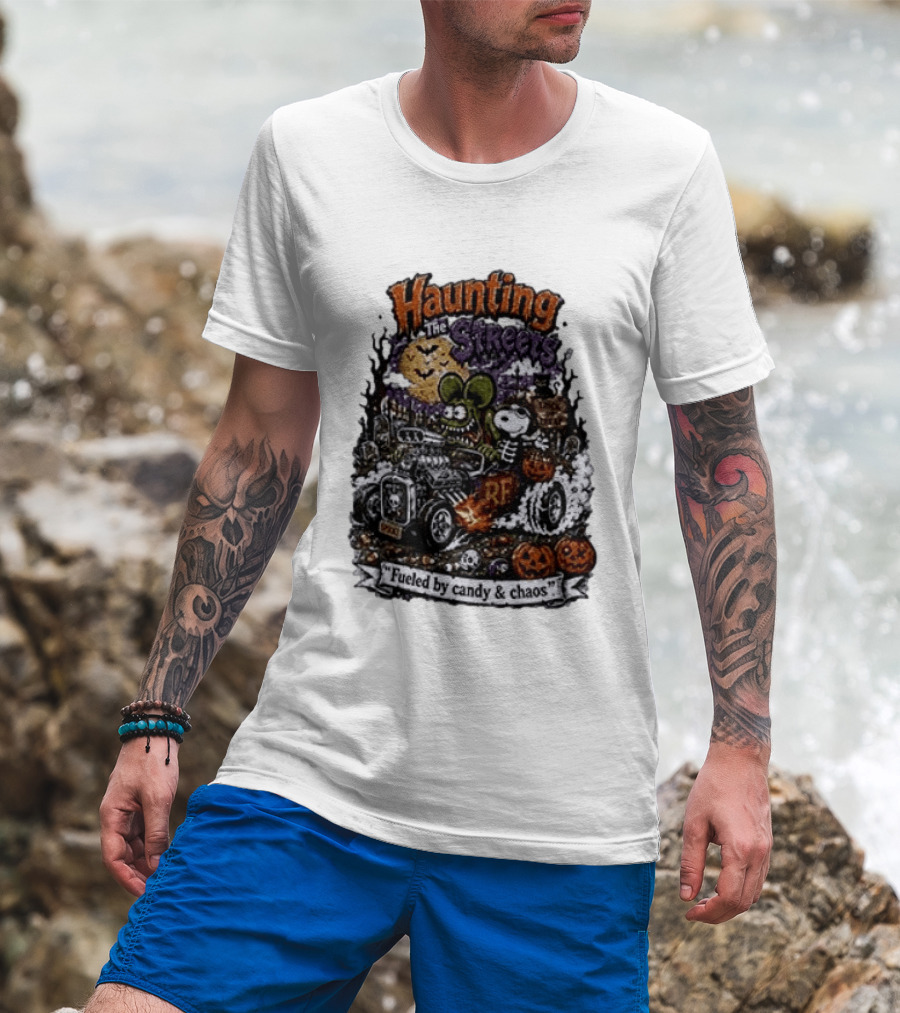 Peanuts Snoopy X Rat Fink Haunting The Streets Fueled By Candy & Chaos Halloween T-Shirt
