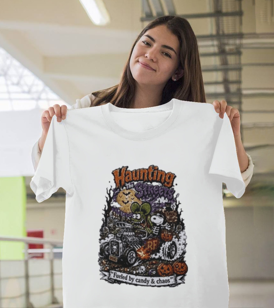 Peanuts Snoopy X Rat Fink Haunting The Streets Fueled By Candy & Chaos Halloween T-Shirt