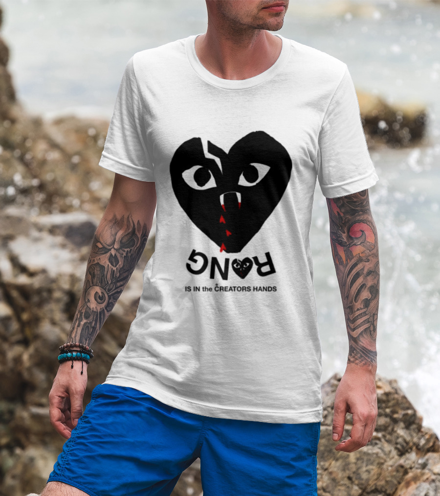 Revenge Store Rvg White Heart Eyes Fangs Red Drip T-Shirt