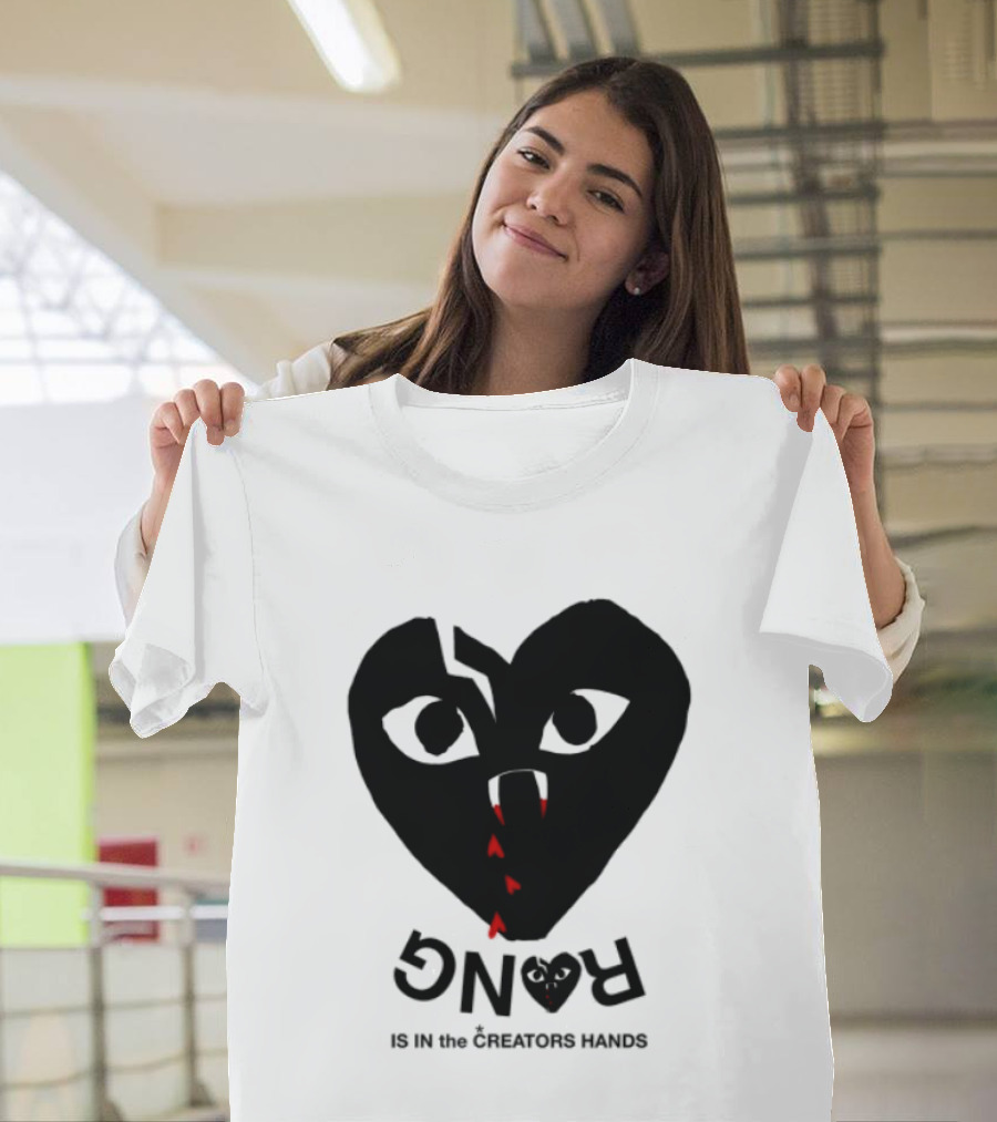 Revenge Store Rvg White Heart Eyes Fangs Red Drip T-Shirt