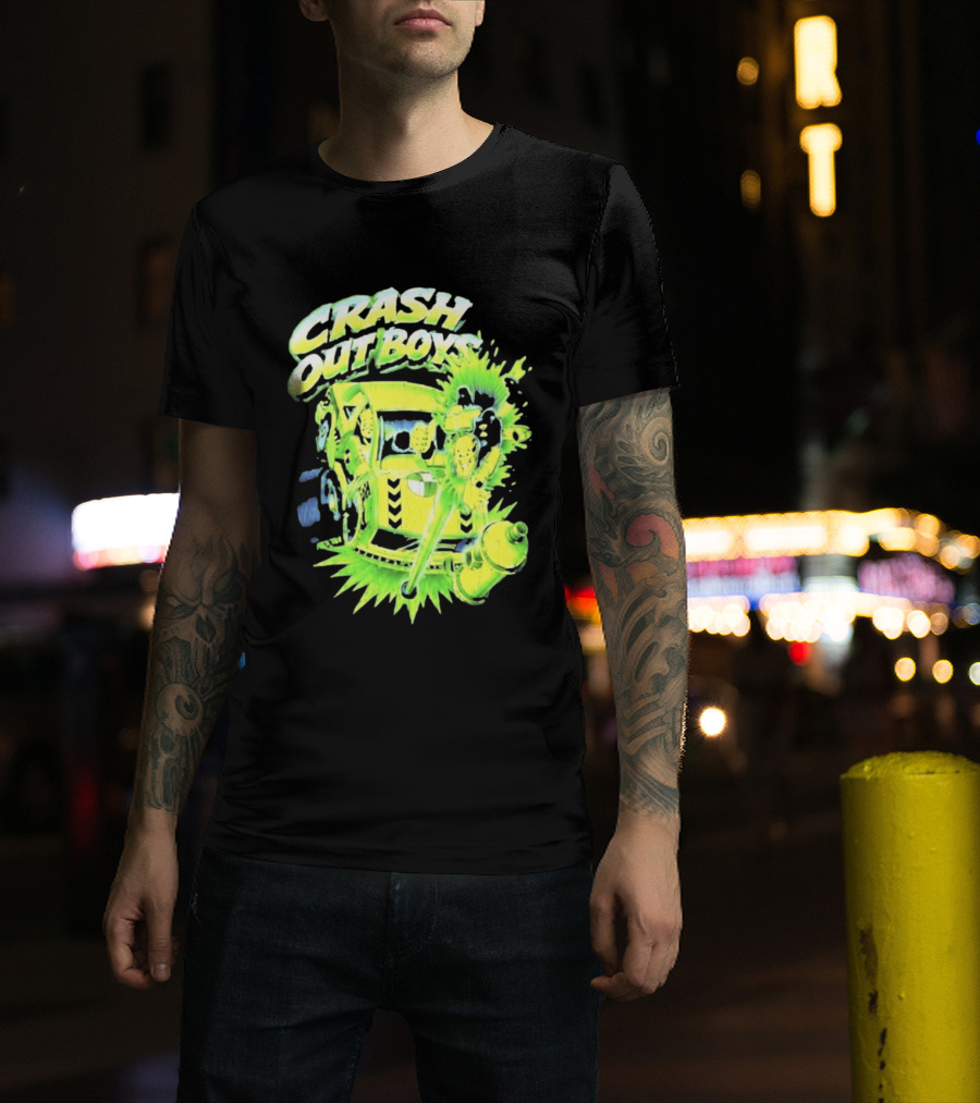 Adrien Broner Crash Out Boys Reven Brand Explosive Cartoon Car Scene T-Shirt
