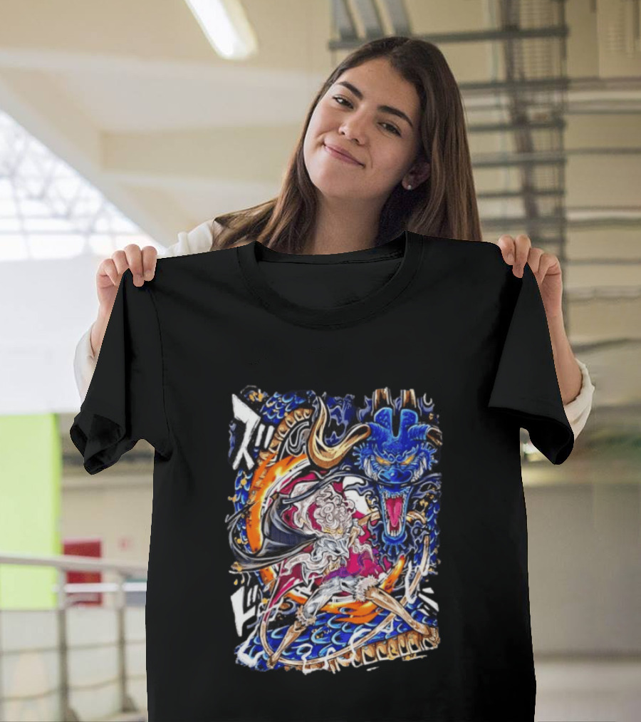 Monkey D Luffy Gear 5 Vs Kaido Epic One Piece Anime Manga Battle Scene T-Shirt
