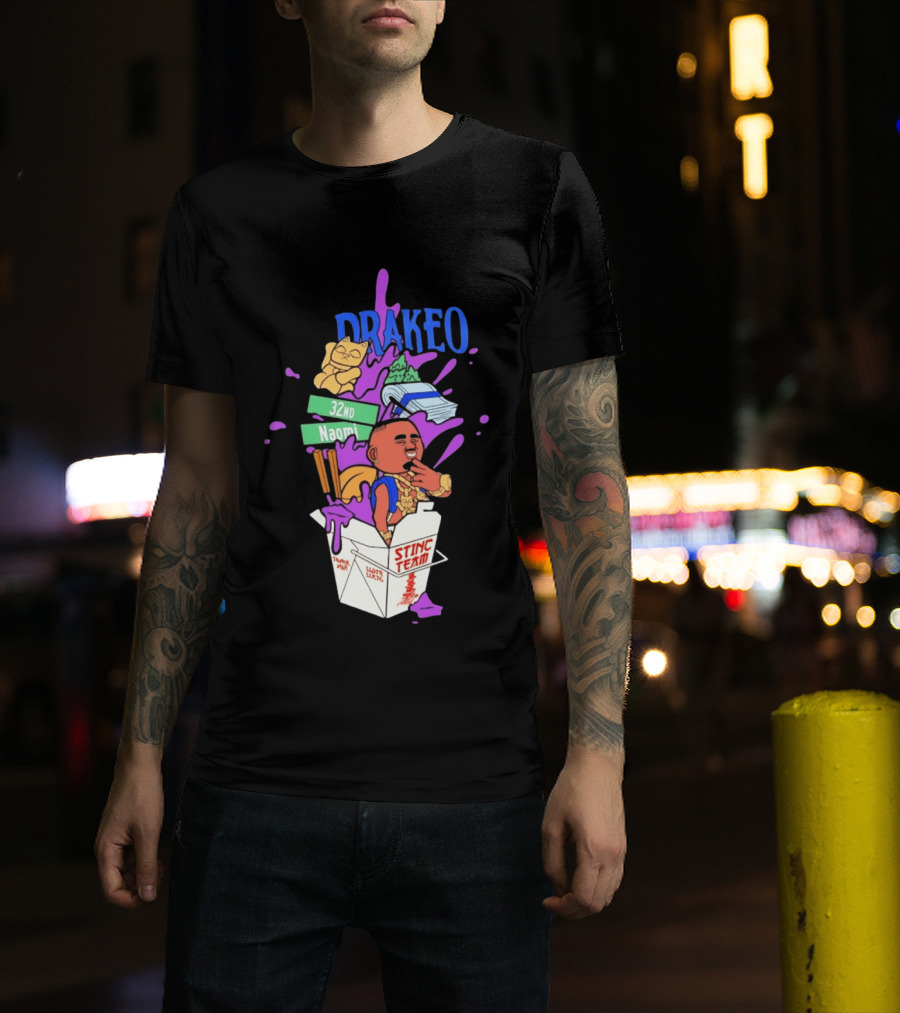 Drakeo The Ruler Stinc Team 32nd Naomi Lucky Cat And Chopsticks T-Shirt
