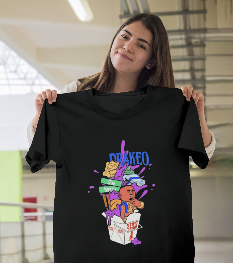Drakeo The Ruler Stinc Team 32nd Naomi Lucky Cat And Chopsticks T-Shirt