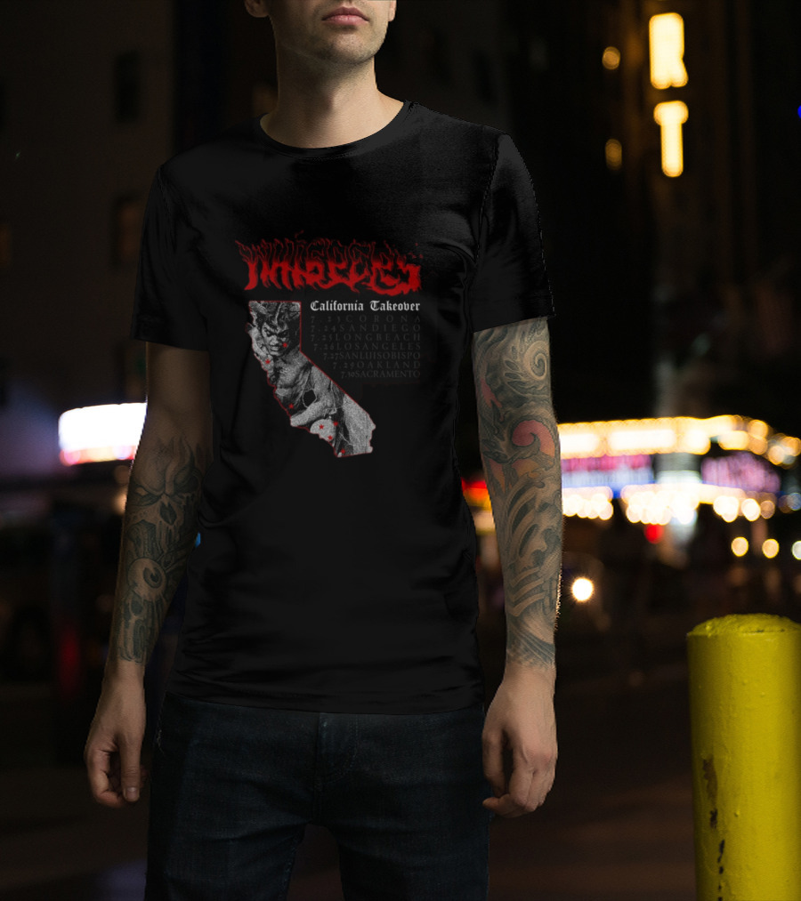 Pleasures Whispers California Takeover Tour Corona San Diego Long Beach Los Angeles San Luis Obispo Oakland Sacramento T-Shirt