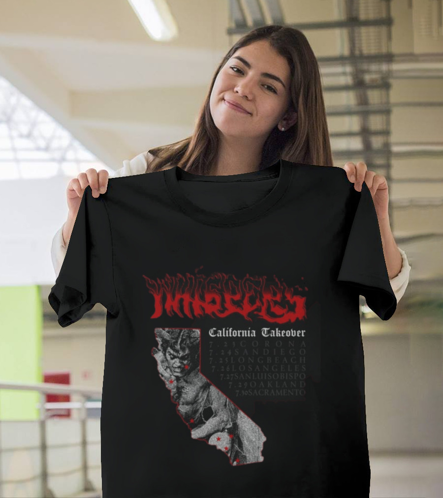 Pleasures Whispers California Takeover Tour Corona San Diego Long Beach Los Angeles San Luis Obispo Oakland Sacramento T-Shirt