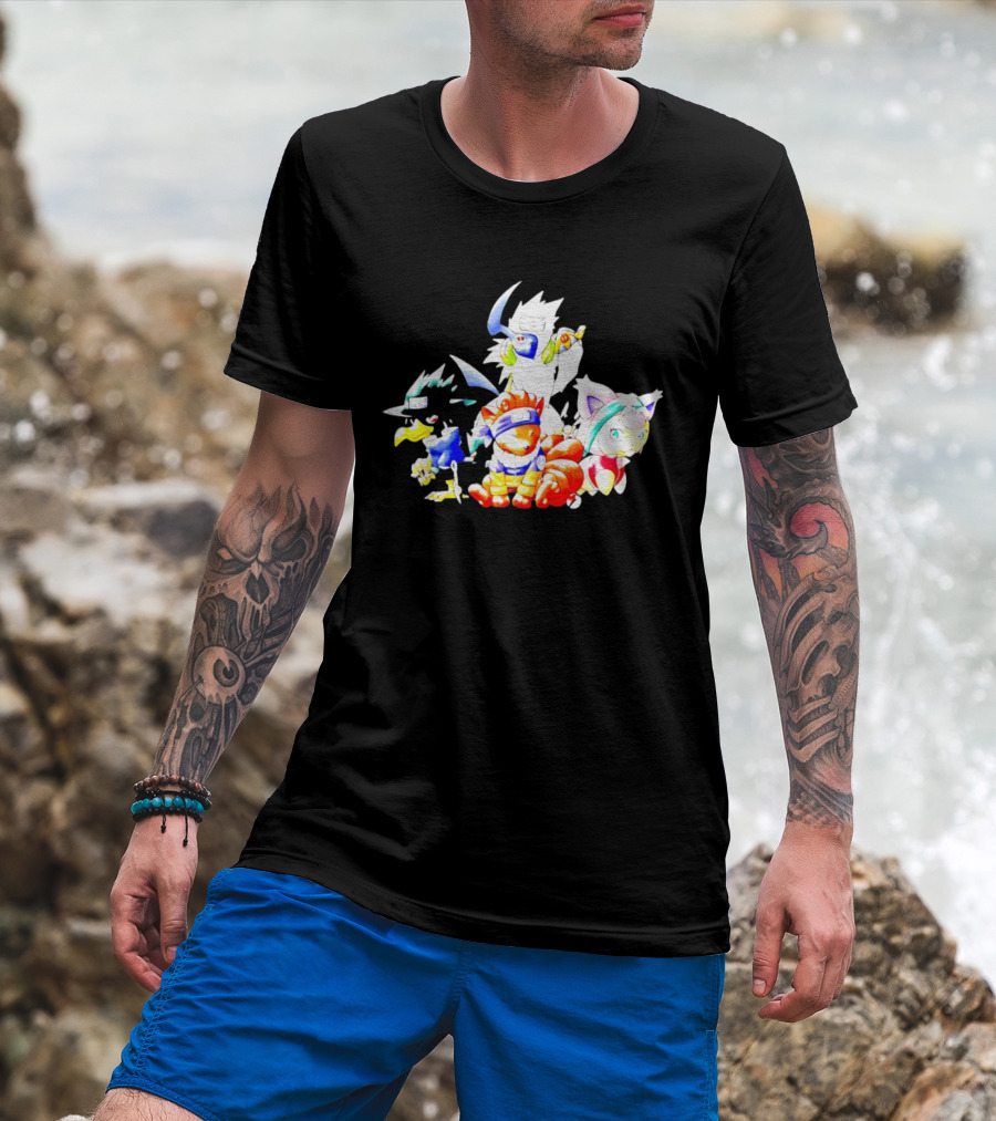 Chibi Pokemon Naruto Crossover With Animal Characters T-Shirt