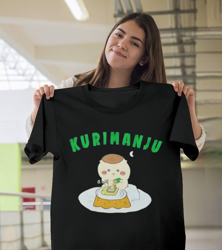 Kurimanju Chiikawa Eating At Night On Tree Stump T-Shirt