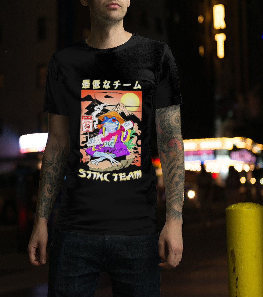 Stinc Team TGF Frog Smoking Japanese T-Shirt