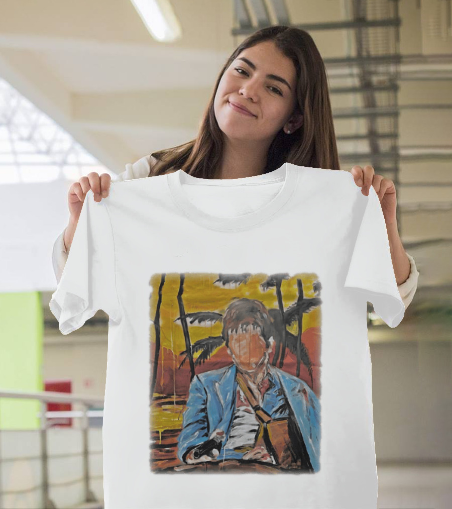 Al Pacino Tony Montana Scarface Oil Painting T-Shirt