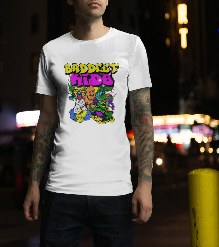 Baddest Kids Buddha Dragon Cat Frog T-Shirt