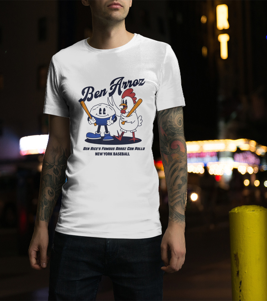 Ben Arroz Ben Rice's Famous Arroz Con Pollo New York Baseball T-Shirt