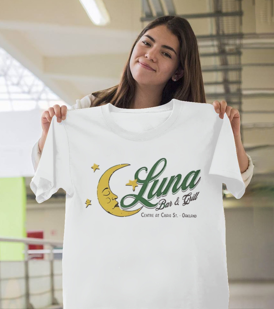 Luna Bar And Grill Centre At Craig St Oakland Moon And Stars T-Shirt