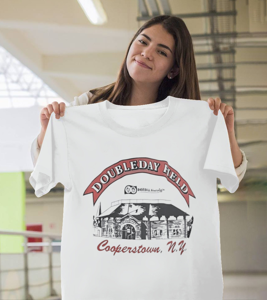 Doubleday Field Cooperstown NY Baseball Stadium Nostalgia T-Shirt