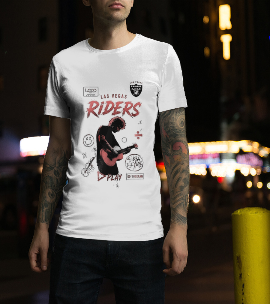 Las Vegas Riders Ed Sheeran Raiders Collage T-Shirt